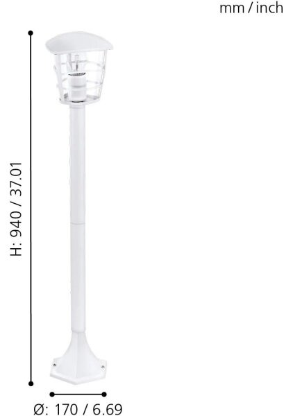 Eglo 18799 - Lampă LED de exterior ALORIA 1xE27/8,5W/230V IP44 albă
