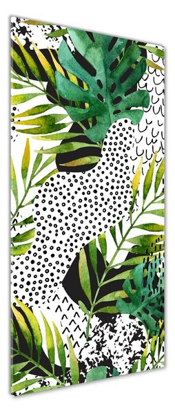 Tablou Printat Pe Sticlă frunze tropicale