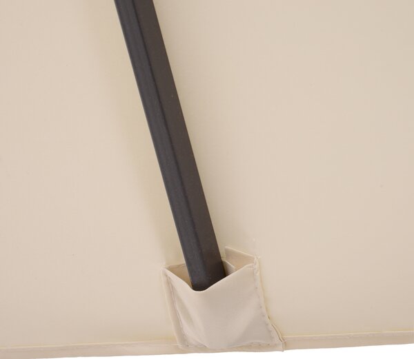Umbrela de Gradina Impermeabila Outsunny, 12 nervuri metalice Anti-UV Bej, 460x270x240cm | Aosom Romania