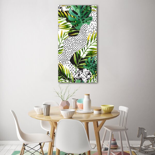 Tablou Printat Pe Sticlă frunze tropicale