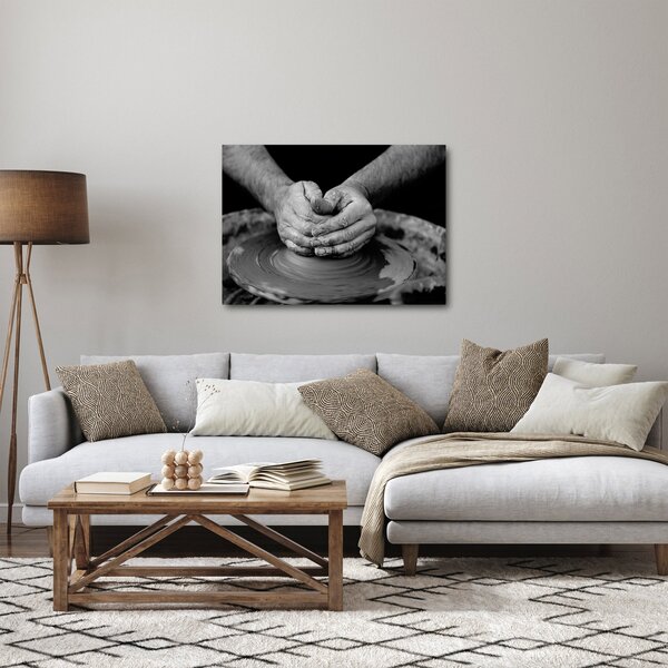 Tablou alb negru - producția de ceramică (70x50 cm)