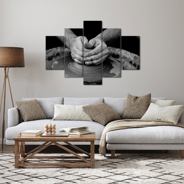 Tablou alb negru - producția de ceramică (150x105 cm)