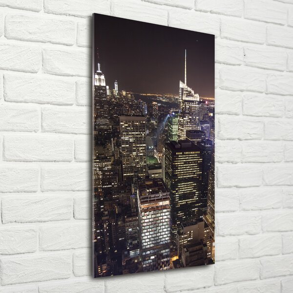 Fotografie imprimată pe sticlă New York, pe timp de noapte