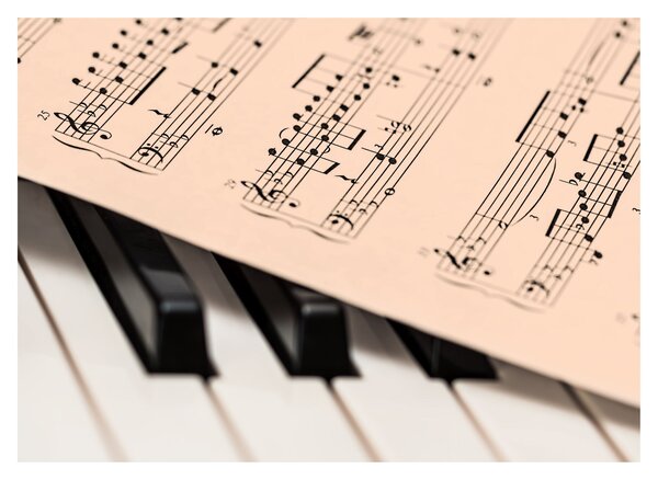Tablou cu pian și notele muzicale (70x50 cm)