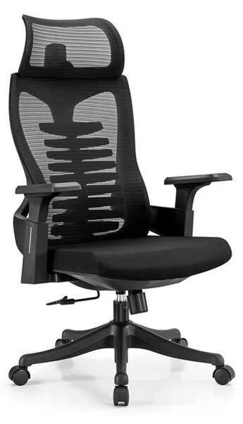 Scaun ergonomic Hale-H, spatar Mesh, sezut textil, Negru
