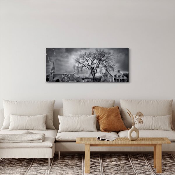 Tablou cu sat alb negru (120x50 cm)