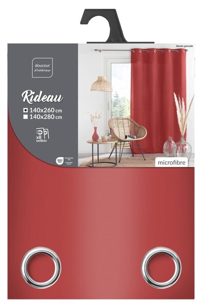 Draperie roșie din microfibră 140x260 cm Absolu – douceur d'intérieur