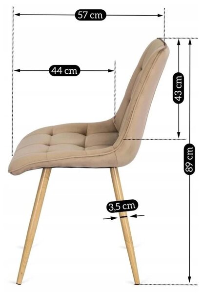 Scaun sufragerie Rodger (Bej) . 1129164