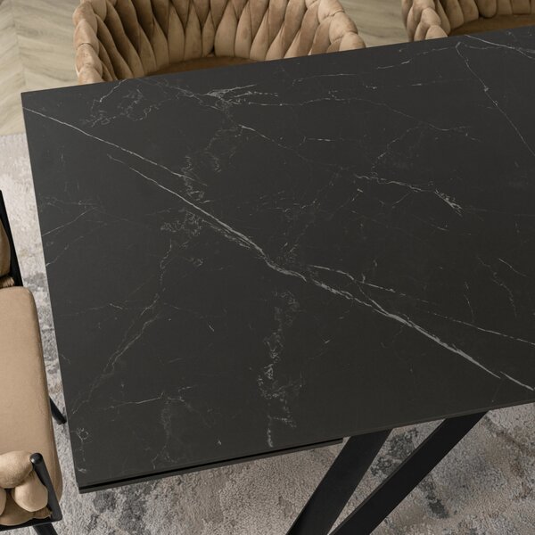 Masă sufragerie extensibilă Maximus (negru) (pentru 6-8 persoane). Promo -19%. 1129257