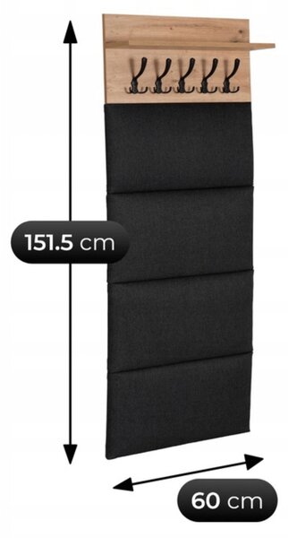 Panou cuier Modernia (Stejar artisan + grafit) . Promo -19%. 1129279