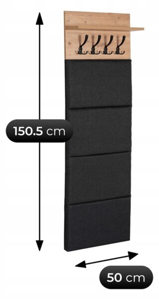 Panou cuier Purno (Stejar artisan + grafit) . Promo -20%. 1129282