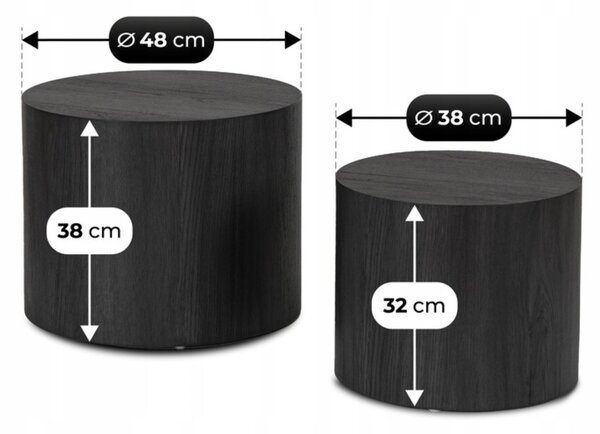Set 2 mese de cafea Liloo (negru). Promo -18%. 1129183