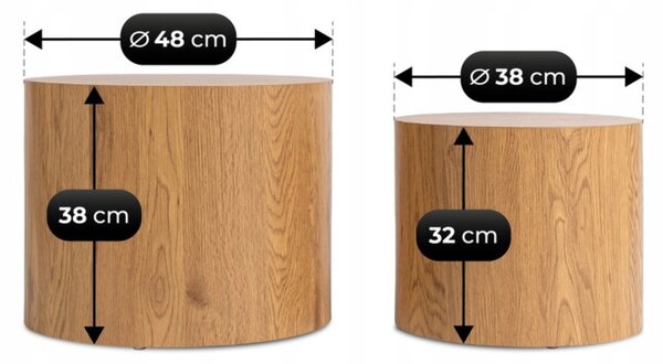 Set 2 mese de cafea Liloo (stejar). 1129184