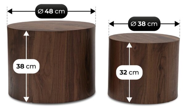 Set 2 mese de cafea Liloo (nuc). 1129185
