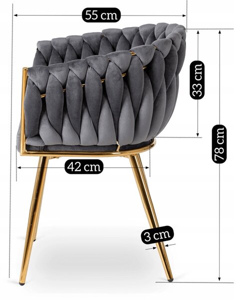 Scaun sufragerie Cappy (gri + auriu) . Promo -17%. 1129132