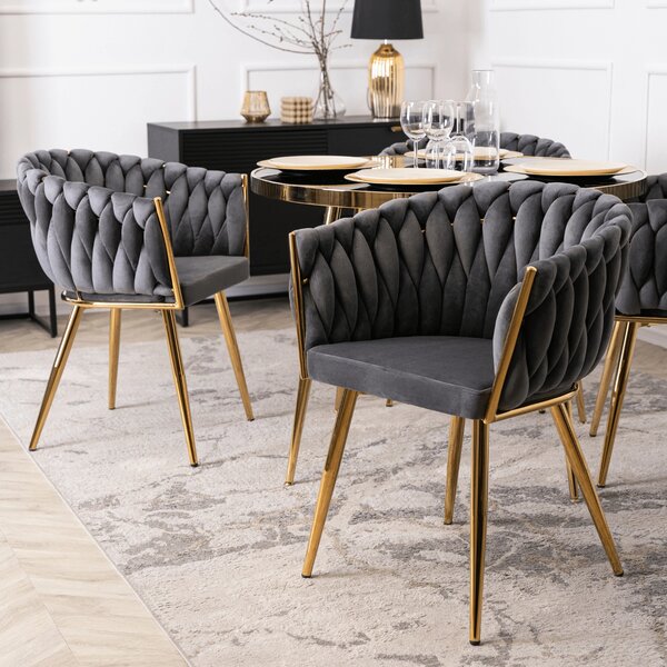 Scaun sufragerie Cappy (gri + auriu) . Promo -17%. 1129132