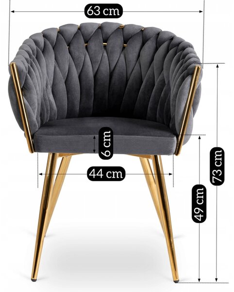 Scaun sufragerie Cappy (gri + auriu) . Promo -17%. 1129132