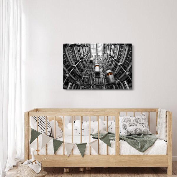 Tablou cu lift în clădire (90x60 cm)