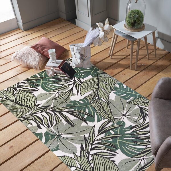 Covor bej-verde cu motiv de frunze Šírka: 200 cm | Dĺžka: 270 cm