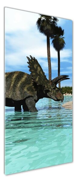 Tablou sticlă Dinozauri pe plajă