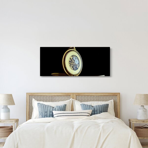 Tablou cu ceas de buzunar de aur (120x50 cm)