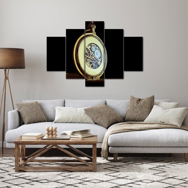 Tablou cu ceas de buzunar de aur (150x105 cm)