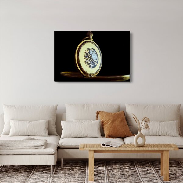 Tablou cu ceas de buzunar de aur (90x60 cm)