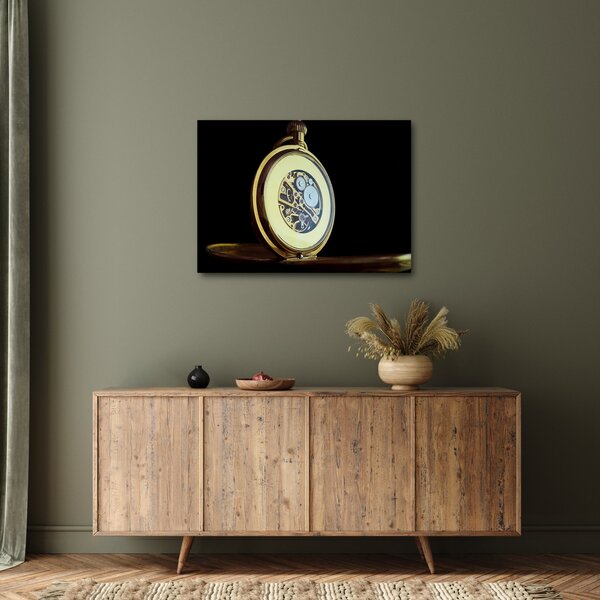 Tablou cu ceas de buzunar de aur (70x50 cm)