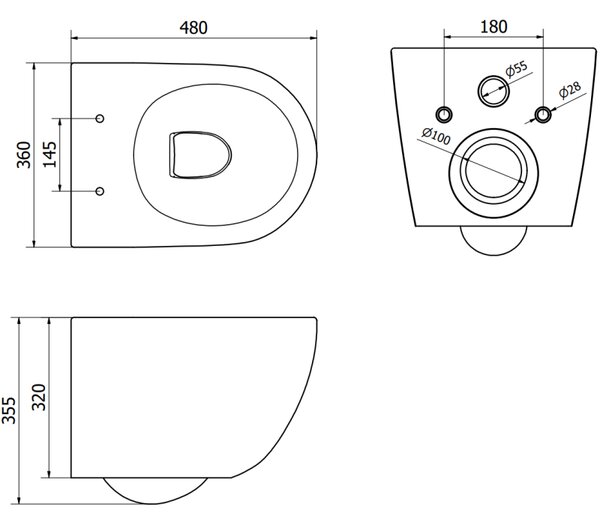 Mexen Lena vas wc fără margini cu capac cu închidere lentă, slim, duroplast, gri-albastru mat - 30224069