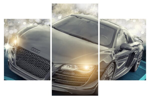 Tablou cu Audi - gri (90x60 cm)
