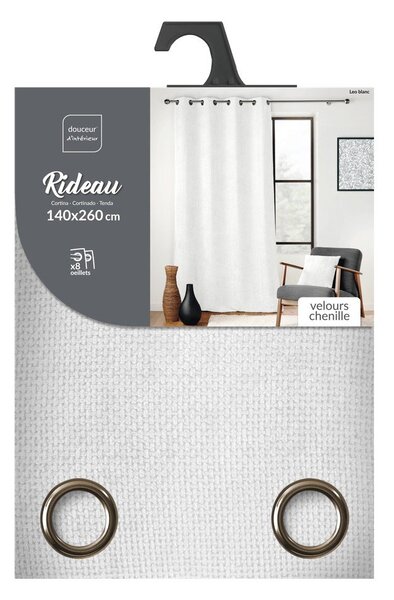 Draperie albă din janilie 140x260 cm Leo – douceur d'intérieur