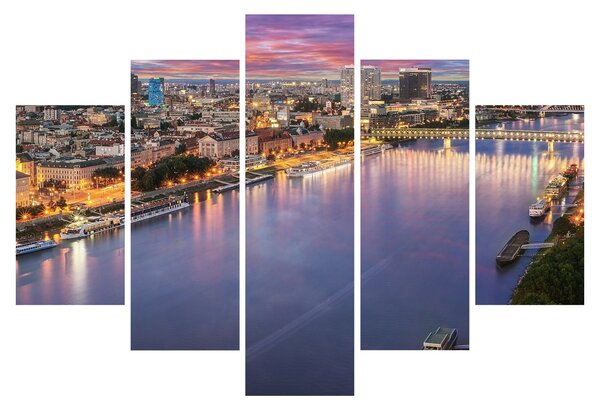 Tablou cu orașul Bratislava cu râu (150x105 cm)