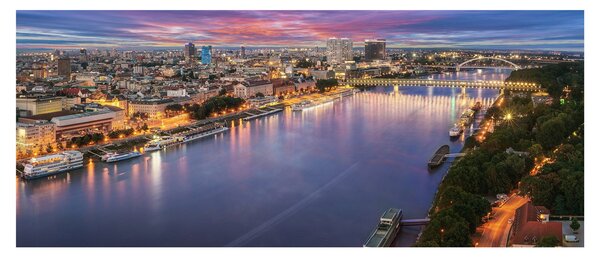 Tablou cu orașul Bratislava cu râu (120x50 cm)