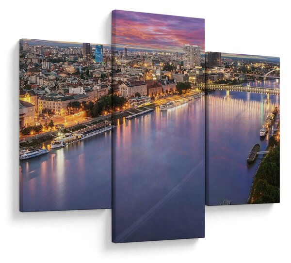 Tablou cu orașul Bratislava cu râu (90x60 cm)