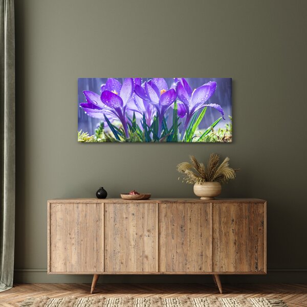 Tablou cuflori în ploaie (120x50 cm)