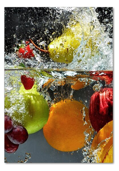 Fotografie imprimată pe sticlă Fructele sub apa