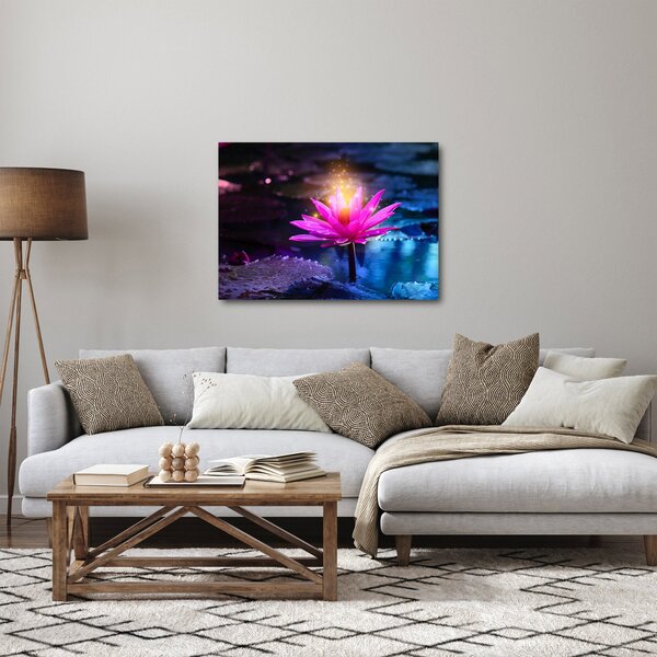Tablou cu lotus pe apă (70x50 cm)