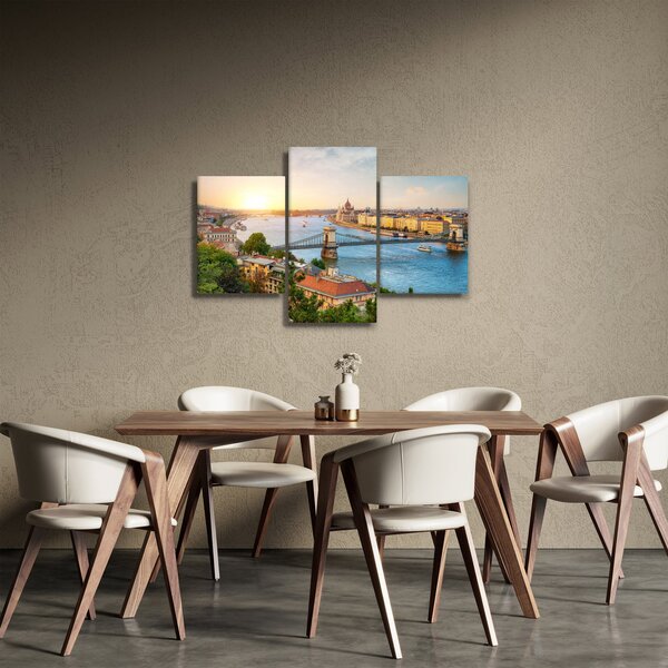 Tablou cu orașul Budapesta și râu (90x60 cm)