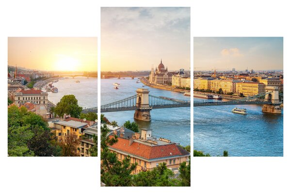 Tablou cu orașul Budapesta și râu (90x60 cm)