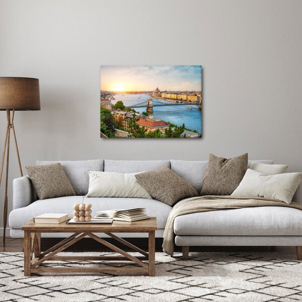 Tablou cu orașul Budapesta și râu (70x50 cm)