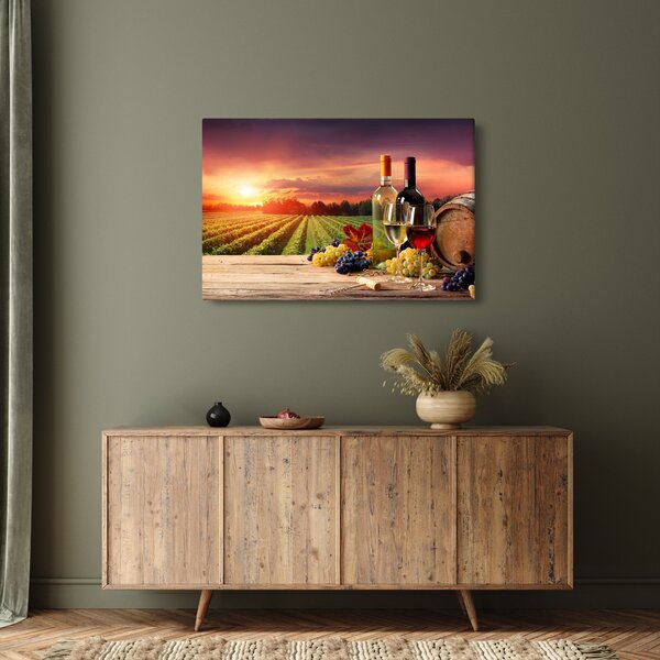 Tablou cu vie și vin (90x60 cm)