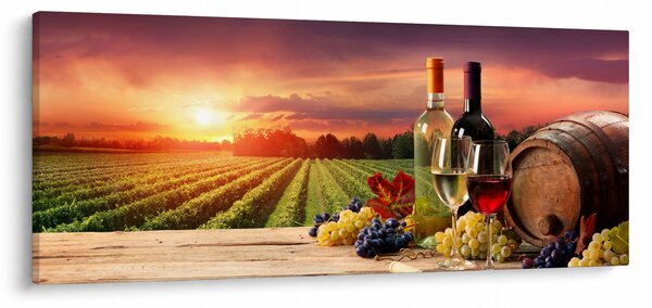 Tablou cu vie și vin (120x50 cm)