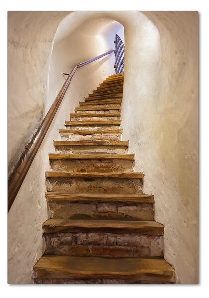 Tablou Printat Pe Sticlă Scari in castel