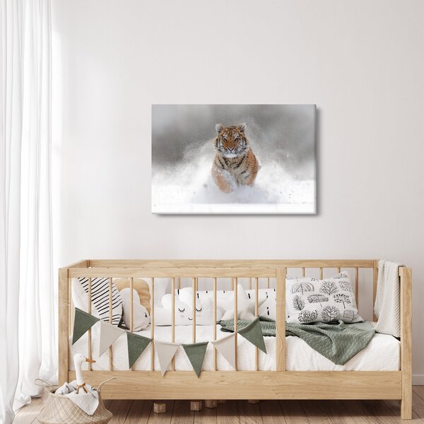 Tablou cutigru fugind prin zăpadă (90x60 cm)