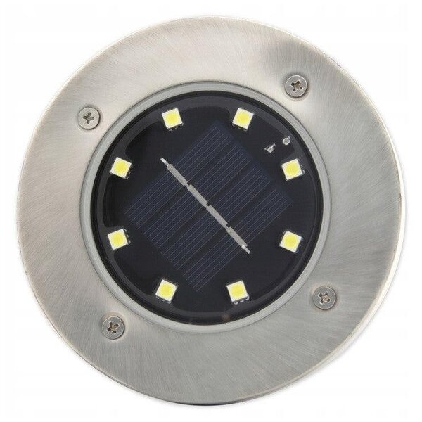 Spot solar incastrabil, set 4 bucati, 8 LED-uri SMD, senzor crepuscular, IP54, otel inoxidabil