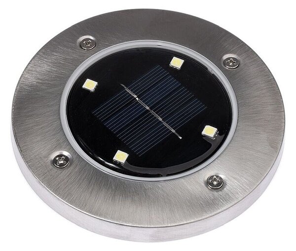 Spot rotund incastrabil, incarcare solara, 4xLED SMD, IP54, 5500-6000K, set 4 bucati