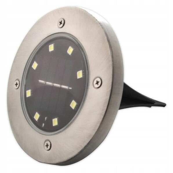 Spot solar incastrabil, set 4 bucati, 8 LED-uri SMD, senzor crepuscular, IP54, otel inoxidabil
