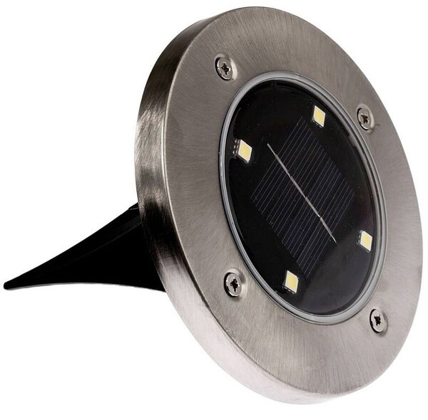 Spot rotund incastrabil, incarcare solara, 4xLED SMD, IP54, 5500-6000K, set 4 bucati
