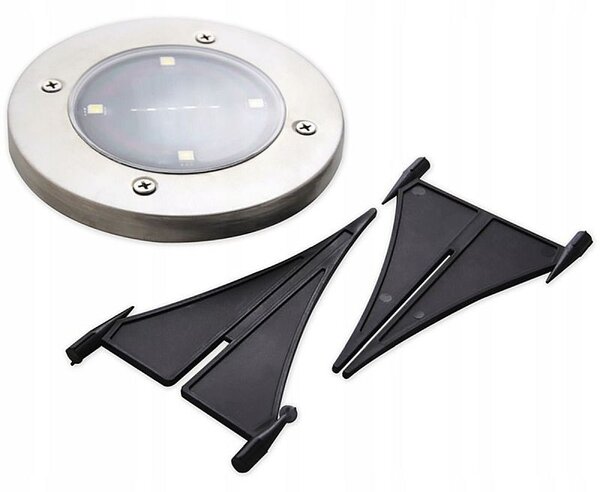 Spot rotund incastrabil, incarcare solara, 4xLED SMD, IP54, 5500-6000K, set 4 bucati