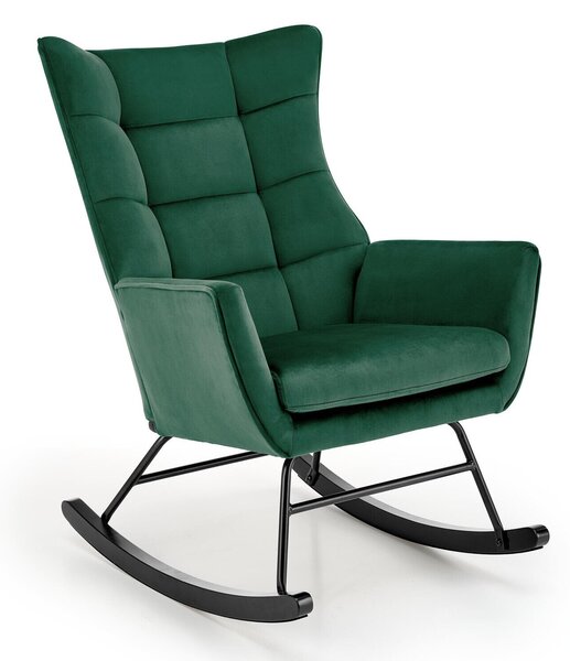 Scaun balansoar Houston 1863, Negru, Verde, 92x70x90cm, 14 kg